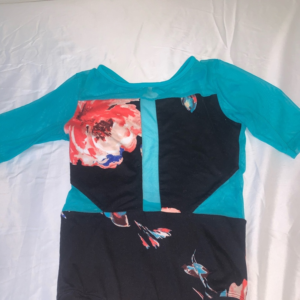 Floral oh Lala leotard with banded legs